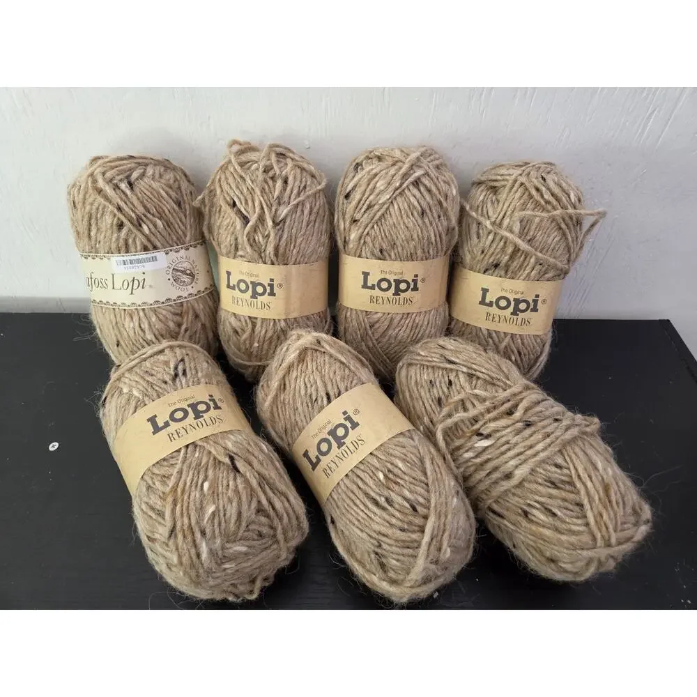Lot 7 Lopi Reynolds Alafoss Icelandic Wool Yarn Bulky Tweed Knit Lot